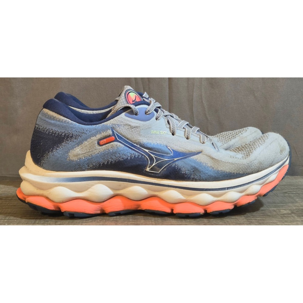Mizuno Wave Sky 7 Running Shoes Women's Size 8.5 Gray Blue